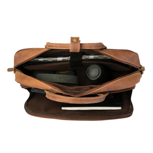 Men's Messenger Luxury Laptop Briefcase Crossbody Genuine Leather Zipper Closure Lightweight Shoulder Casual Bag Variety Colors - Product Image 4