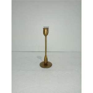 Candelabro de Metal Dorado Vintage con Forma de Flor de Loto, Portavelas Cónico de Estilo Moderno de Mediados de Siglo, Escultura Floral, Centro de Mesa para Decoración - Product Image 6