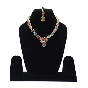 Ensemble de collier vintage plaqué or Kundan pour femmes, bijoux fins élégants pour mariée avec bague pour mariage ou cadeau - Product Image 2