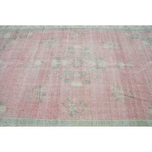 พรมตุรกี ขนาดใหญ่พิเศษ 6.6x10.7 ฟุต พรมขนสัตว์สีชมพูขาว - Product Image 4