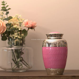Pearl Pink Brass Cremation Urn Human Ashes Adult Handcrafted <b>Memorial</b> Urn Wholesale Bulk Supplier Manufacturer Factory Direct - Product Image 4