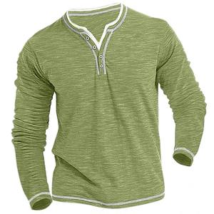 V-neck T-<b>shirts</b> Men's Casual T-<b>shirt</b> Fall Winter Long-sleeved Comfortable Soft Stretch <b>Henley</b> <b>Shirt</b> for Men - Product Image 6