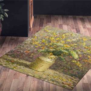 Tapis imprimé de fleurs abstraites - Tapis mural doux pour intérieur, tapis d'escalier personnalisé, avec poils doux - Product Image 5