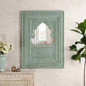 Miroir mural en bois décoratif fabriqué à la main à forte demande pour la décoration de la maison et du bureau disponible à la vente depuis l'Inde - Product Image 1