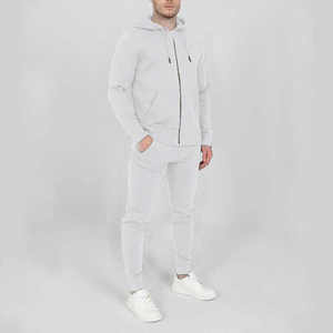 Conjunto de Sudadera con capucha Jogger en blanco con logotipo personalizado del fabricante, nueva moda lisa, ropa deportiva para parejas, chándal, chándal para hombre, conjuntos de chándal de 2 piezas - Product Image 4