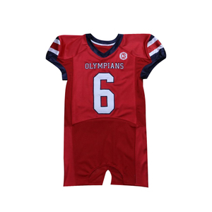 Maillot imprimé en sergé classique avec col en V devant et derrière, maillot de football américain personnalisé, fournisseur d'équipement d'entraînement de football personnalisé - Product Image 1