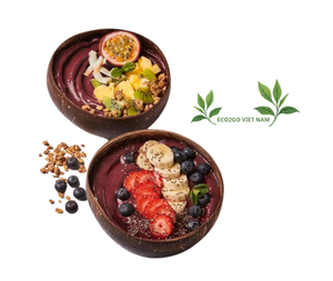 Bol en coquille de noix de coco smoothie | Coque de bol en noix de coco naturelle et de haute qualité avec cuillère | Ensemble de bol en coquille de noix de coco pour smoothie d'été - Product Image 2