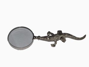 Antique Brass Crocodile <b>Magnifying</b> <b>Glass</b> Vintage Handheld Desk & Reading Loupe - Product Image 5