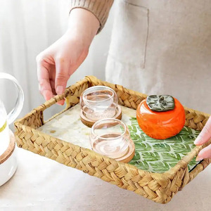 Bandeja Rectangular de Jacinto de Agua con Incrustaciones de Nácar para Desayuno Ramadán Eid Decoración Servir Comida - Product Image 5