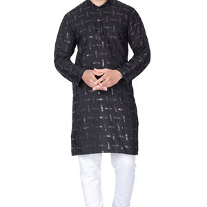 Camisa Étnica India Tradicional de Corte Recto para Hombre, de Algodón, Clásica, para Fiesta, Sin Arrugas, Elegante, Hecha en India 2026 - Product Image 1