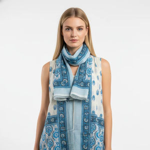 Dupatta traditionnel indien en gros, imprimé, coton naturel doux, écharpe, été, fait à la main, imprimé ethnique, châle, vêtements pour femmes - Product Image 1