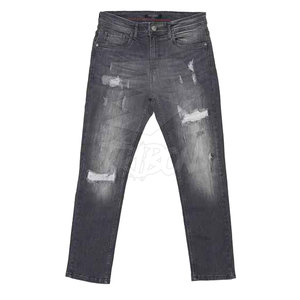 Pantalones vaqueros rasgados de estilo recto para hombre hechos a medida patrón sólido único transpirable 100% pana de algodón para venta de invierno - Product Image 2