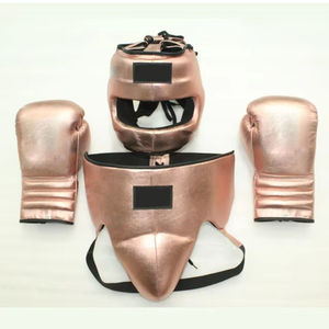 Ensemble de boxe en cuir véritable, kits de sparring, gants de boxe OEM, protège-tête et protège-pénis, kit de sparring - Product Image 6