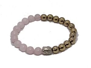 High quality Pyrite Rose quartz Crystal Gemstone Bead Buddha Bracelet Fashion Charm Jewelry for Men Women for Energy Meditation - Product Image 2
