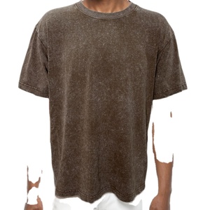 Hommes 230g haute qualité poids lourd personnalisé décontracté blanc à manches courtes surdimensionné 100% coton Vintage lavé à l'acide t-shirt hommes - Product Image 2