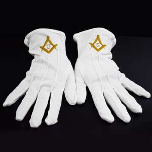 Gants maçonniques en coton blanc sur mesure, taille unique, fabriqués pour les gants maçonniques - Product Image 6