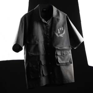 Chemise unisexe 100 % coton pour homme, finition carbone, coupe décontractée, 5 poches, anti-plis, impression numérique personnalisée, fourniture ODM - Product Image 1