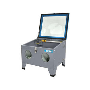 Benchtop <b>Sandblaster</b> Automatic Manual Cleaning Process for Deflashing Burningishing Shot Blasting Metal Material PLC Core - Product Image 1