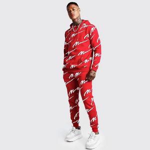 High Quality Casual Adult Slim Fit Pullover Hooded Winter Fleece <b>Tracksuit</b> New Arrival Breathable Printed Design for Jogging - Product Image 2