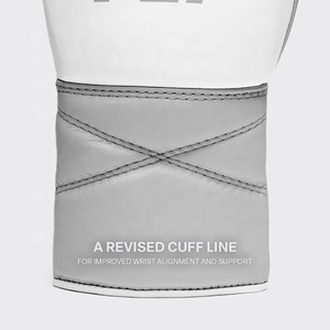 Gants de boxe FLY blancs et gris, les plus vendus, en cuir véritable, pour le sparring, avec logo personnalisé, prix usine abordable, fabrication OEM - Product Image 6
