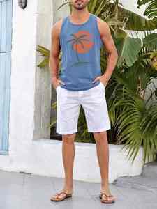 Camisetas sin mangas con estampado de sublimación para hombre con logotipo personalizado 2025, camisetas de punto transpirables para entrenamiento de gimnasio con estilo informal Vintage - Product Image 5