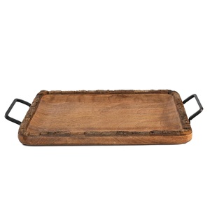 Bandeja de metal ovalada de diseño de tendencia con diseño elegante de color rústico y material de alta calidad para comida, Cena, bodas - Product Image 2