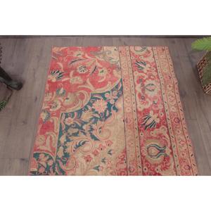 Alfombra Turca, Alfombra Decorativa de 3.4x5.6 pies, Alfombra Vintage de Lana con Parches Rojos - Product Image 4