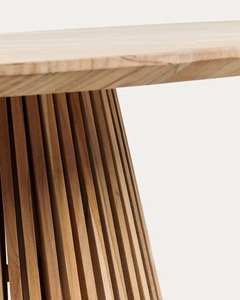 Mesa de comedor redonda de 4 plazas de madera de mango macizo hecha de madera de mango macizo 100% Muebles de comedor - Product Image 3