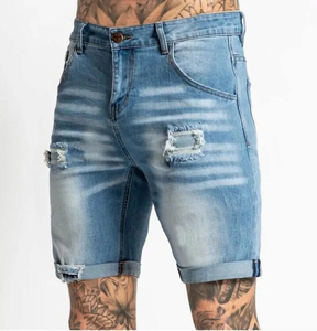 Prix d'usine en gros Shorts personnalisés Shorts d'été en jean taille haute Shorts en jean résistants à l'usure Hommes Femmes Broderie de strass - Product Image 1