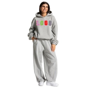Ropa deportiva personalizada con parches desgastados para hombre de talla grande al por mayor, chándales de invierno personalizados de alta calidad para hombre - Product Image 1