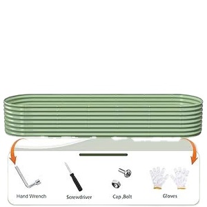 Bán Buôn Kim Loại Hình Bầu Dục Lớn Lên Giường Vườn Thời Tiết Ngoài Trời Công Cụ Làm Vườn Thép Không Gỉ Thân Thiện Với Môi Bền Dễ Dàng Hoa - Product Image 1