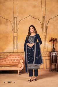 Heavy Embroidery Work Faux Georgette Pakistani and Indian Style Salwar Kameez for Festival and Party Wear - Product Image 3