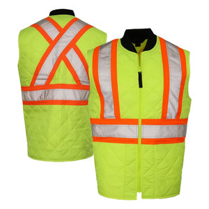 เสื้อแจ็กเก็ตแขนกุดมีซิปสะท้อนแสงสำหรับผู้ชายชุดทำงานเพื่อความปลอดภัยในที่สาธารณะทำตามสั่ง - Product Image 4