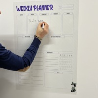 Planificateur hebdomadaire effaçable à sec en polystyrène électrostatique durable StaticPaper Modèle-4 2024, organisateur réutilisable, tableau blanc Post-It pour