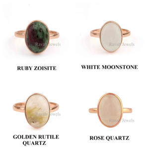 RJR0086 Trendy Ladies 925 Sterling Silver Online Gift <b>Ring</b> Jewelry 12x16mm Oval Eternity Vermeil Natural Lava Copper Fine <b>Ring</b> - Product Image 4