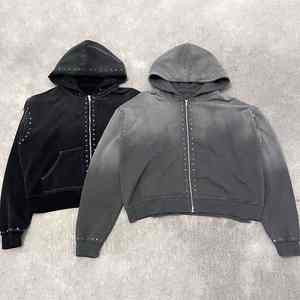 Ropa de calle de algodón de alta calidad, chándal en blanco, chándal de gran tamaño cuadrado pesado, pantalones de chándal personalizados y conjunto de Sudadera con capucha para hombres - Product Image 2