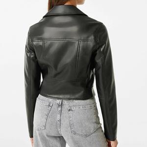 แจ็กเก็ตหนังแท้สำหรับผู้หญิงเสื้อครอปหนังแท้สำหรับฤดูหนาว - Product Image 6