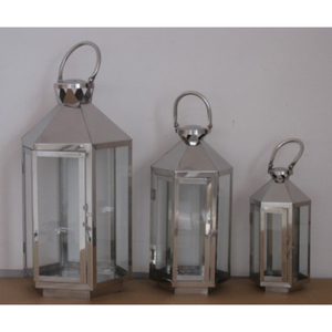 Lanterne brillante bougeoir en argent fait à la main de haute qualité en gros accessoires de lanterne de concepteur de décoration de Ramadan - Product Image 5