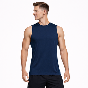 Custom <b>Men</b> Oversized Gym Tank Top | Knitted Cotton Ribbed <b>Vest</b> | Fitness Training Muscle Shirt | OEM Wholesale - Product Image 4