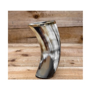 Natural horn cup and glass handmade rustic polished medieval style authentic drinking <b>set</b> <b>for</b> <b>parties</b> kitchen decor and gifts - Product Image 4