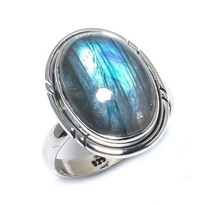 Tendance 925 Sterling Silver Labradorite Gemstone Anneau Bijoux À La Main En Argent Boho Style Anneau Bijoux Pour Femmes Cadeau Pour Les Filles - Product Image 1