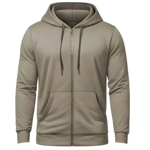 Breathable Men's <b>Hoodies</b> Sweatshirts Polyester OEM Service Design Custom Zip up Long Sleeve Streetwear Casual <b>Red</b> Colour Comfort - Product Image 4