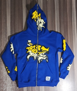 เสื้อฮู้ดซิปปักลายสไตล์ฮิปฮอป Y2K แฟชั่นฤดูหนาว สีตัดกัน พิมพ์ลายตามสั่ง คุณภาพสูงสำหรับผู้ชาย ผ้าฝ้าย 100% ระบายอากาศได้ดี - Product Image 2