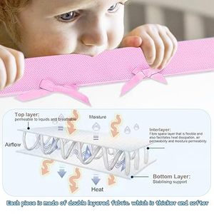 Protector de borde de cuna para bebé Cubierta de riel suave, segura y transpirable para la dentición - Product Image 3