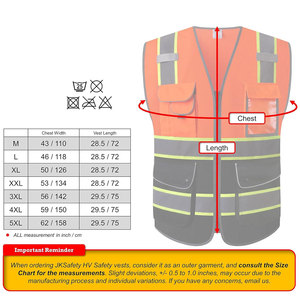 Chaleco de Seguridad Reflectante de Alta Visibilidad con Mangas, Tallas S-5XL, para Construcción, ANSI Clase 1, Impermeable - Product Image 5