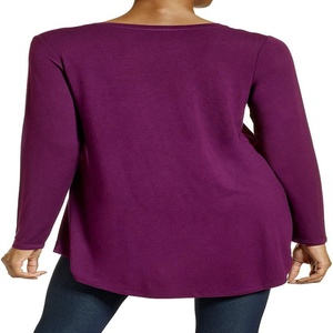 Antiarrugas de secado rápido Dear-Lover, venta al por mayor, verano, manga completa, moda, cuello en V, camisetas de gran tamaño, Camiseta básica para mujer - Product Image 2