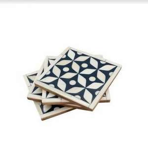 Hight Quality Bone Inlay <b>Coaster</b> for <b>Black</b> and White Color Decoration Custom Home & Tea Coffee Serving - Product Image 1