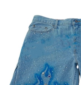 Top Trending Quick Dry <b>Jeans</b> Sunfaded Rhinestones Shorts New Arrival Fashionable <b>Mens</b> Casual Shorts With Custom Logo Stylish - Product Image 6