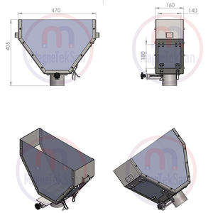 Séparateur magnétique pour poudre de café et de cacao, en acier inoxydable 304, type bunker haute intensité, néodyme composite N35, 50 kGmm - Product Image 4
