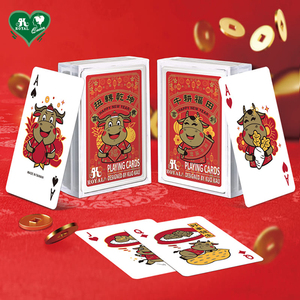 Cartes à jouer en plastique rouge et blanc spéciales chinoises Ox Gift, cartes de poker pour la marque 58x88mm, 54 cartes - Product Image 4